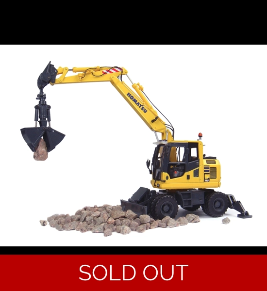 Komatsu PW 148-10 Wheeled Excavator W/Clam Bucket